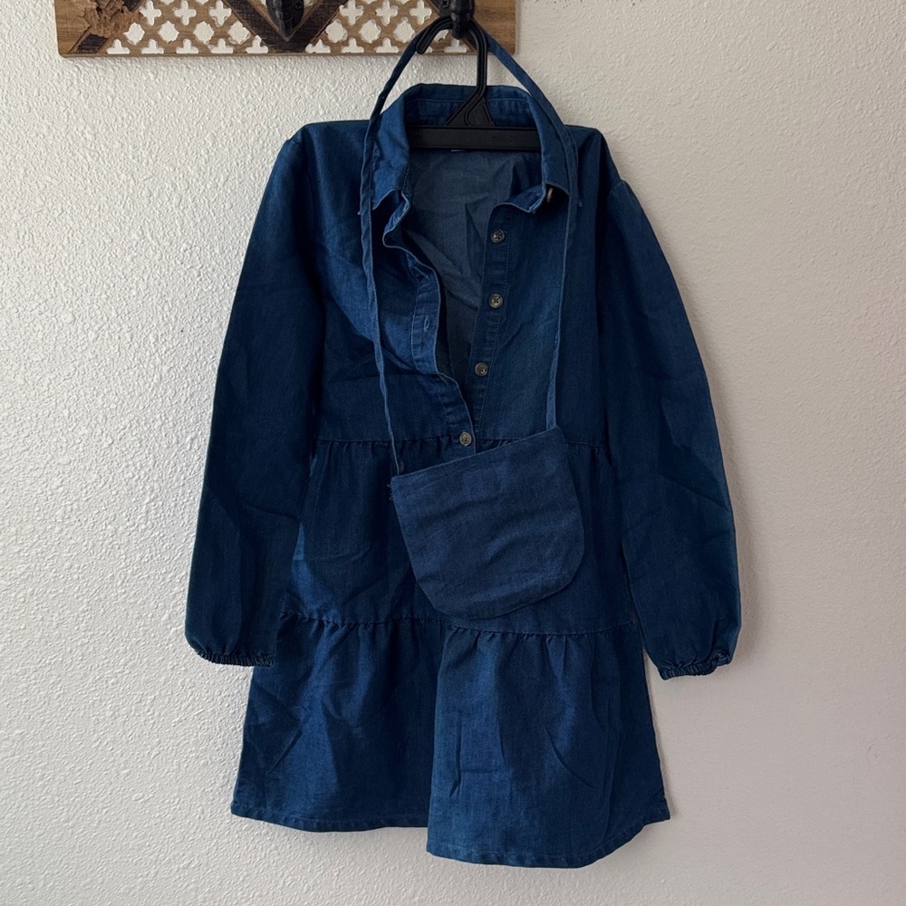 Denim Blue Kids Casual Dress
